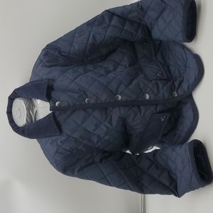Blue quilted j crew coat